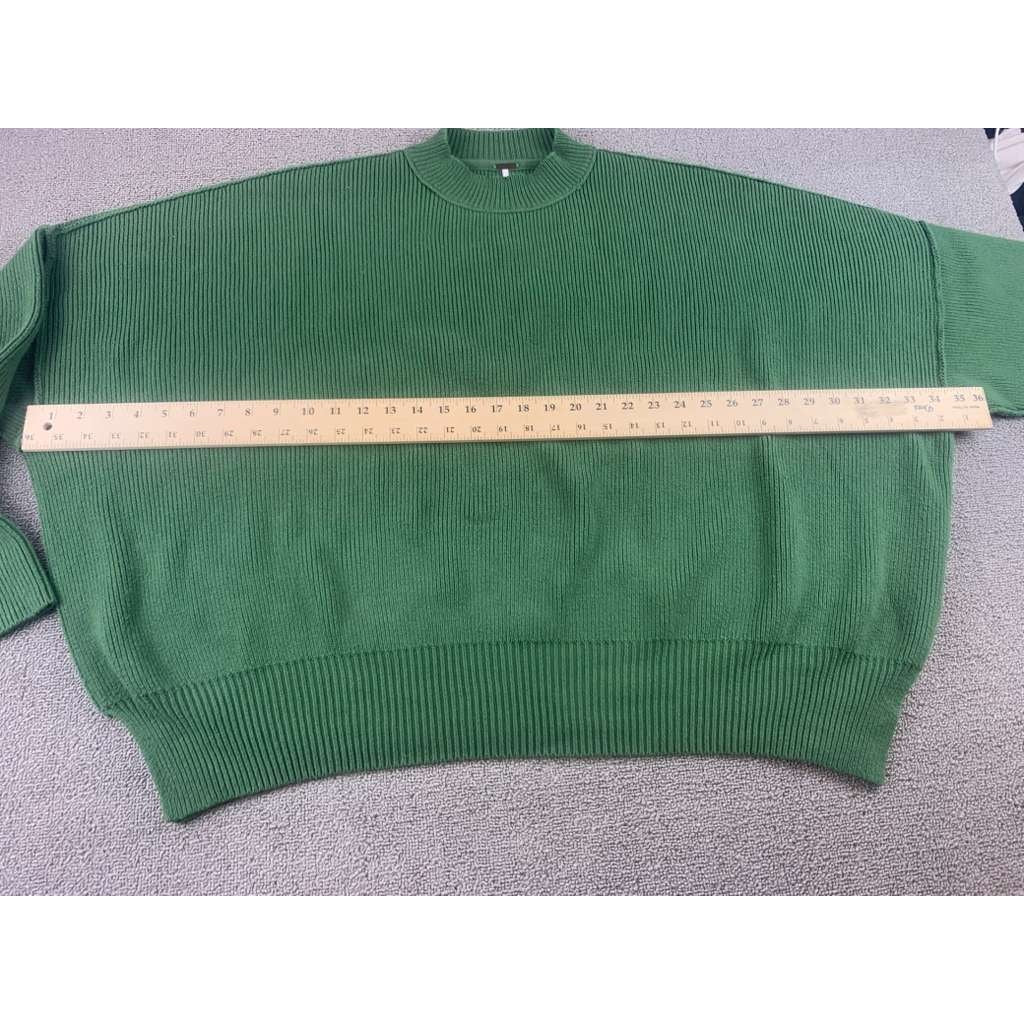 Free People Easy Street Tunic Sweater Size Small Green Knit Crewneck Oversized