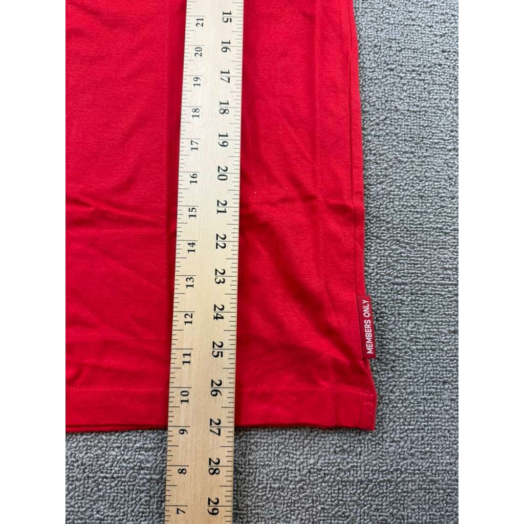 Members Only T Shirt Men M Red Embroidered Scary Bear Graphic Streetwear Cotton
