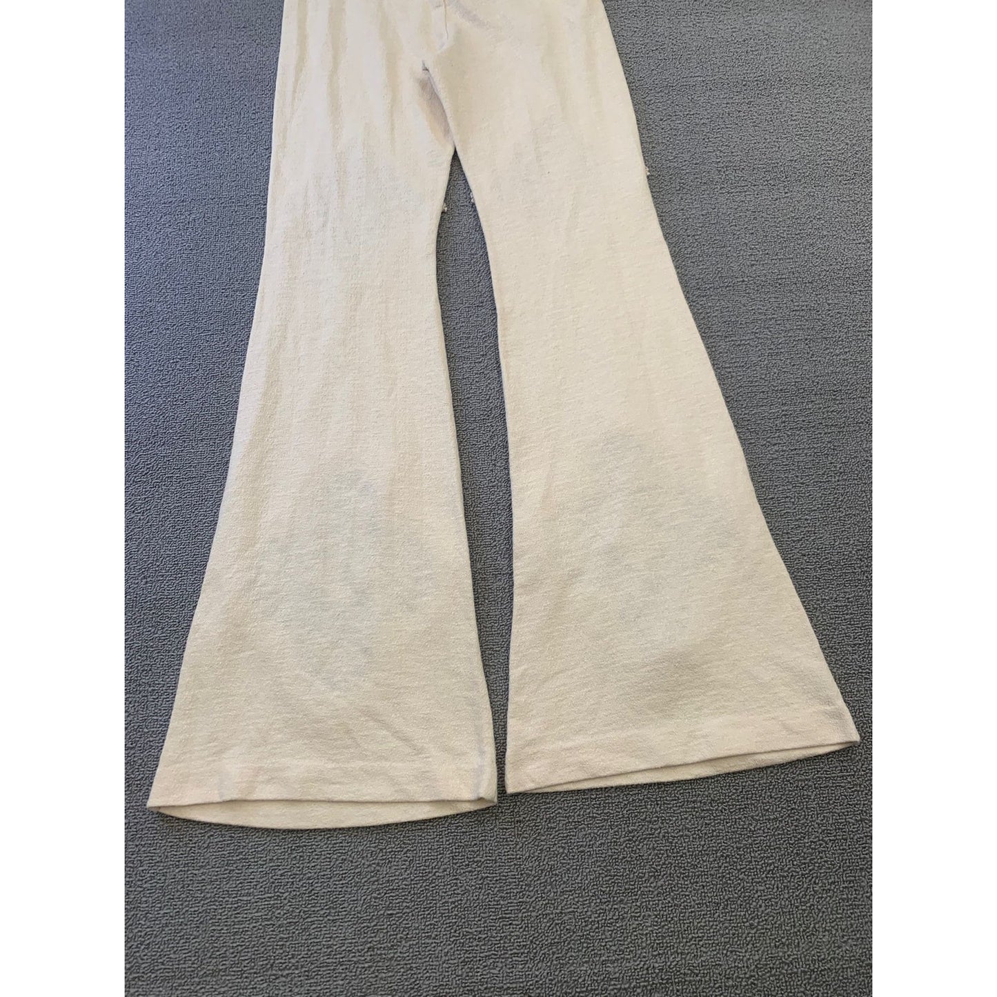 Acne Studios Women's S Beige Flare Pants Crochet Patches Pants