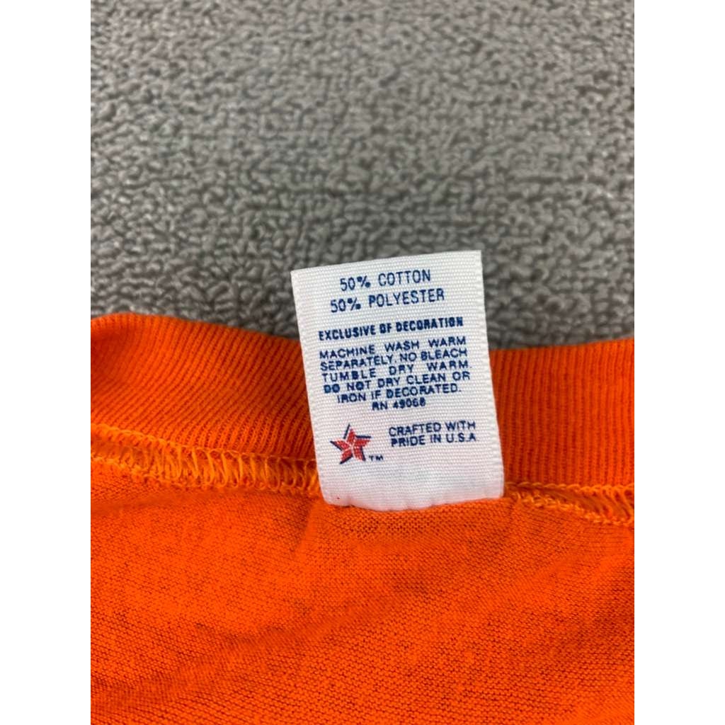 Vintage Soffe Shirts Men XL Orange Blue Texas Graphic Horses USA T Shirt