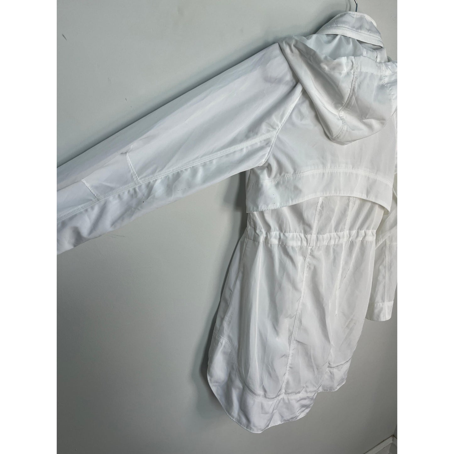 Athleta Lightweight Hooded Zip Jacket Women XS White Activewear Spring Coat