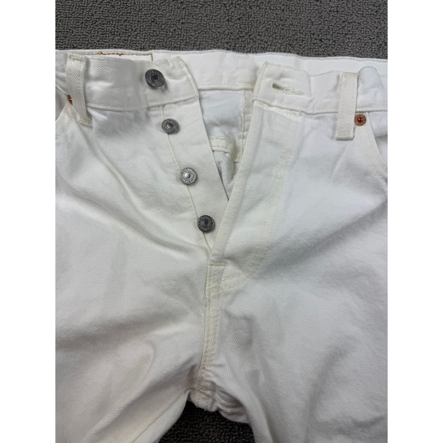 Levi's 501 Men's W30 L 32 White Straight Leg Jeans