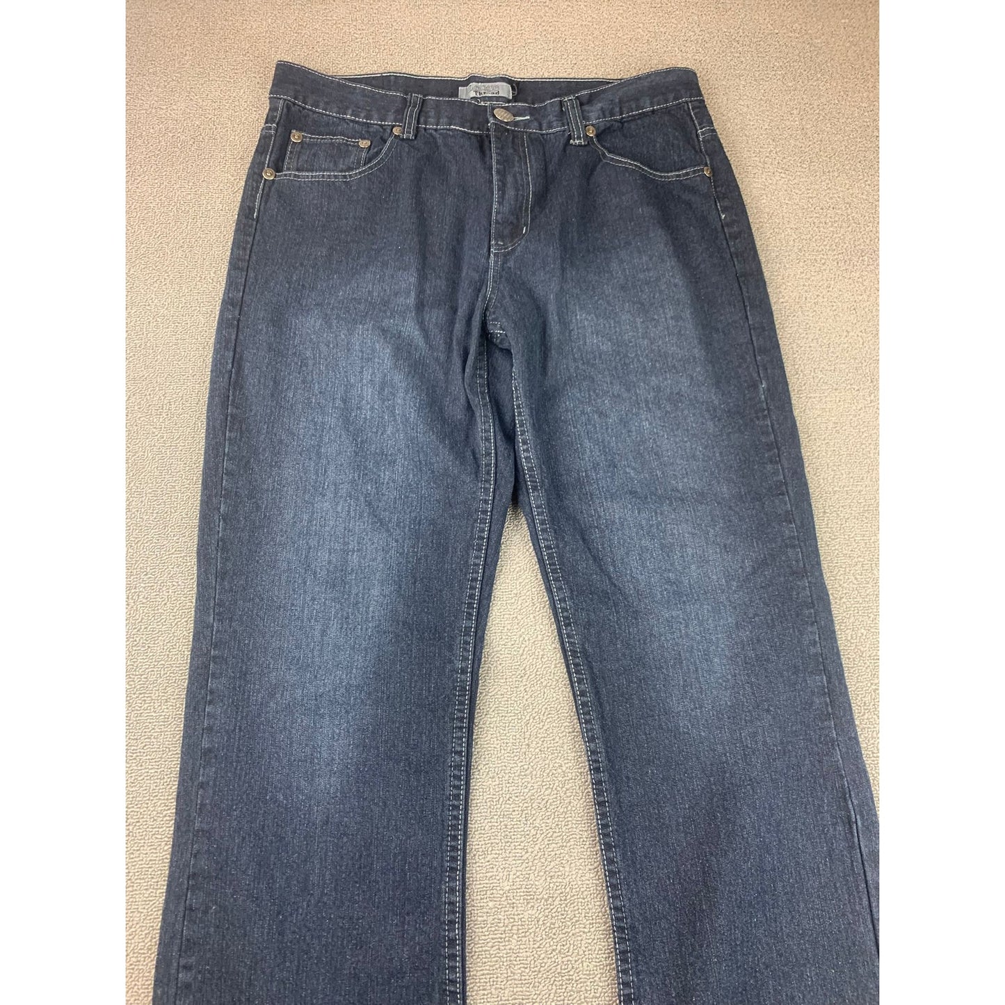 Loose Thread Men's 36x32 Dark Blue Jeans.