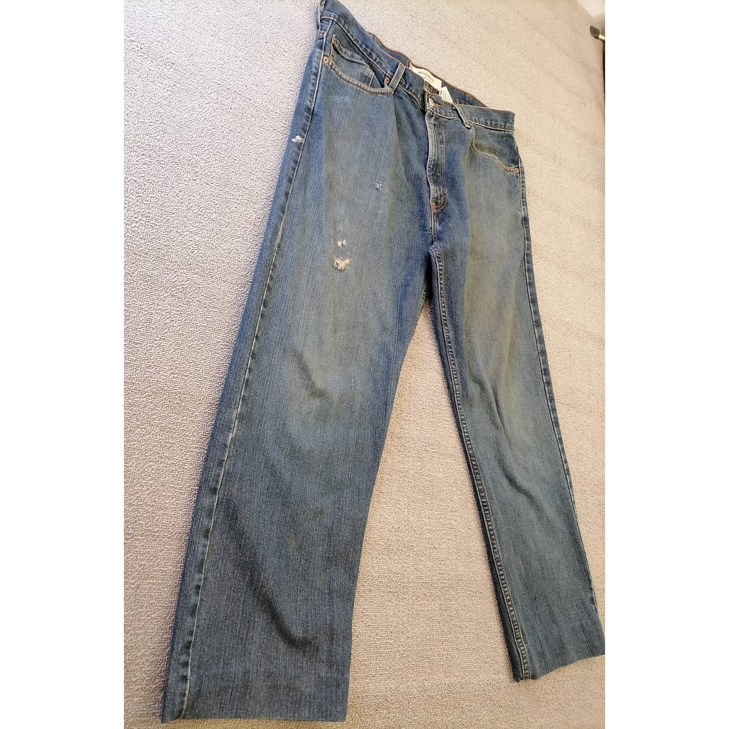 Levi's 505 Male W38 L34 Classic Blue Denim Jeans Regular Fit Durable Everyday