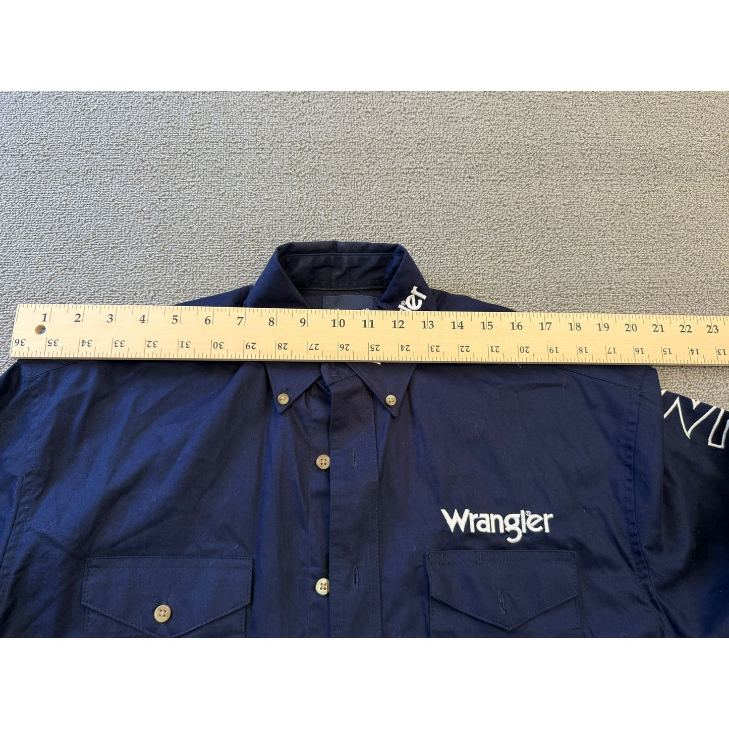 Vintage Wrangler Western Button Up Men's S Small Blue Long Sleeve