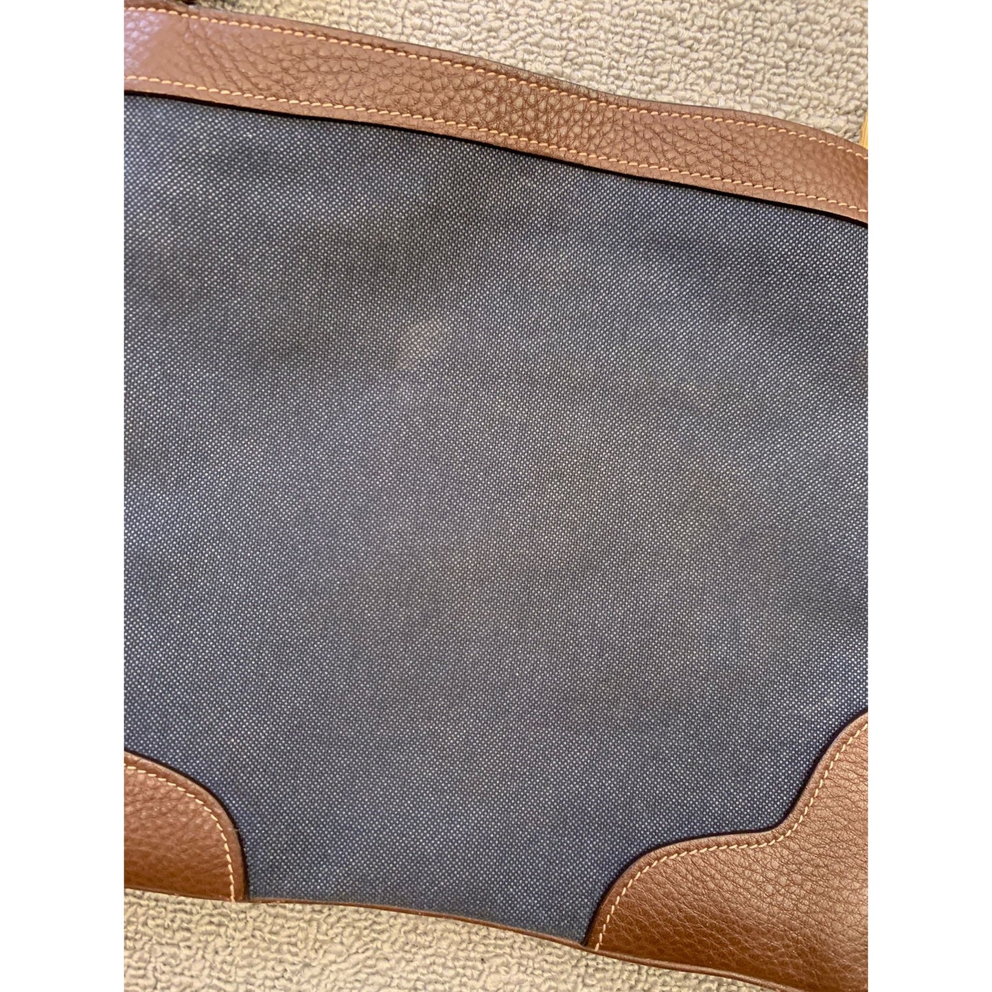 Prada Women Blue Brown Leather Crossbody Bag
