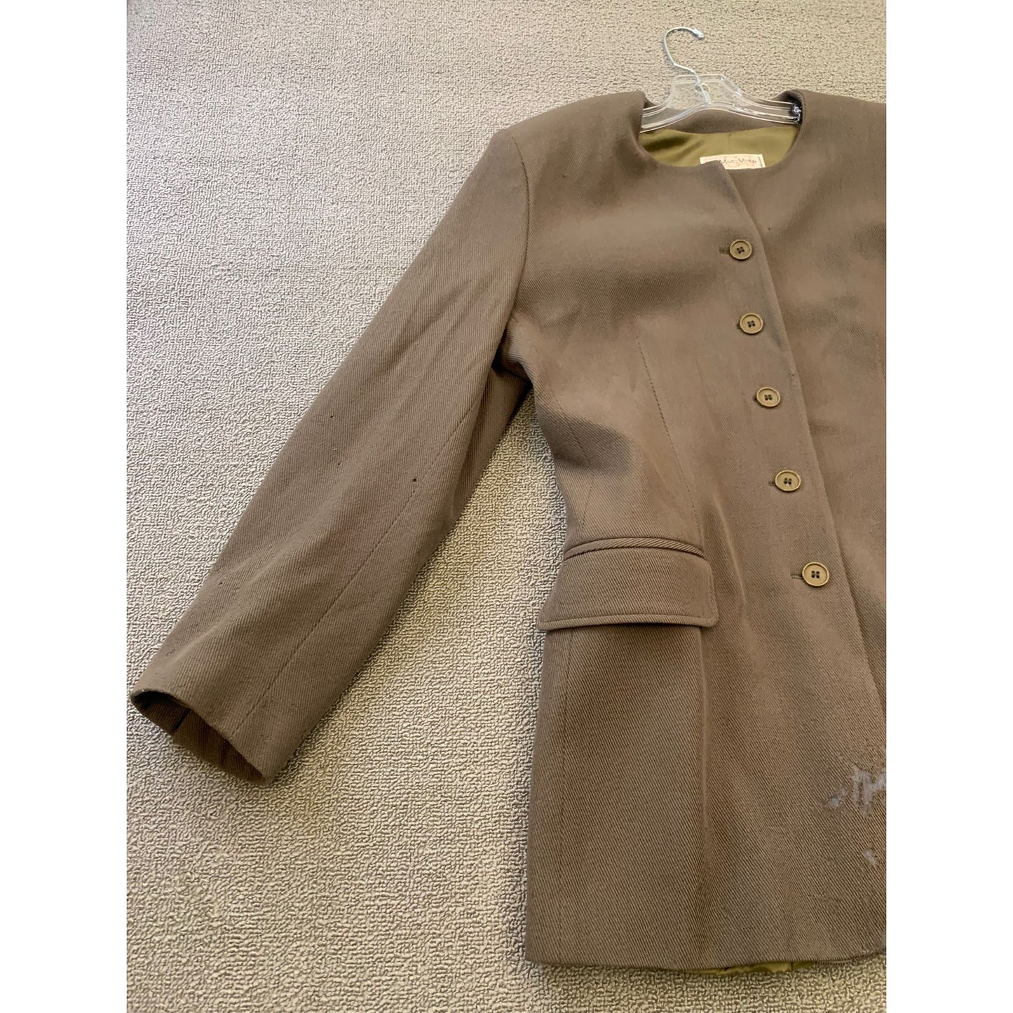 GianMarco Venturi Women's 46 Brown Button Front Long Jacket