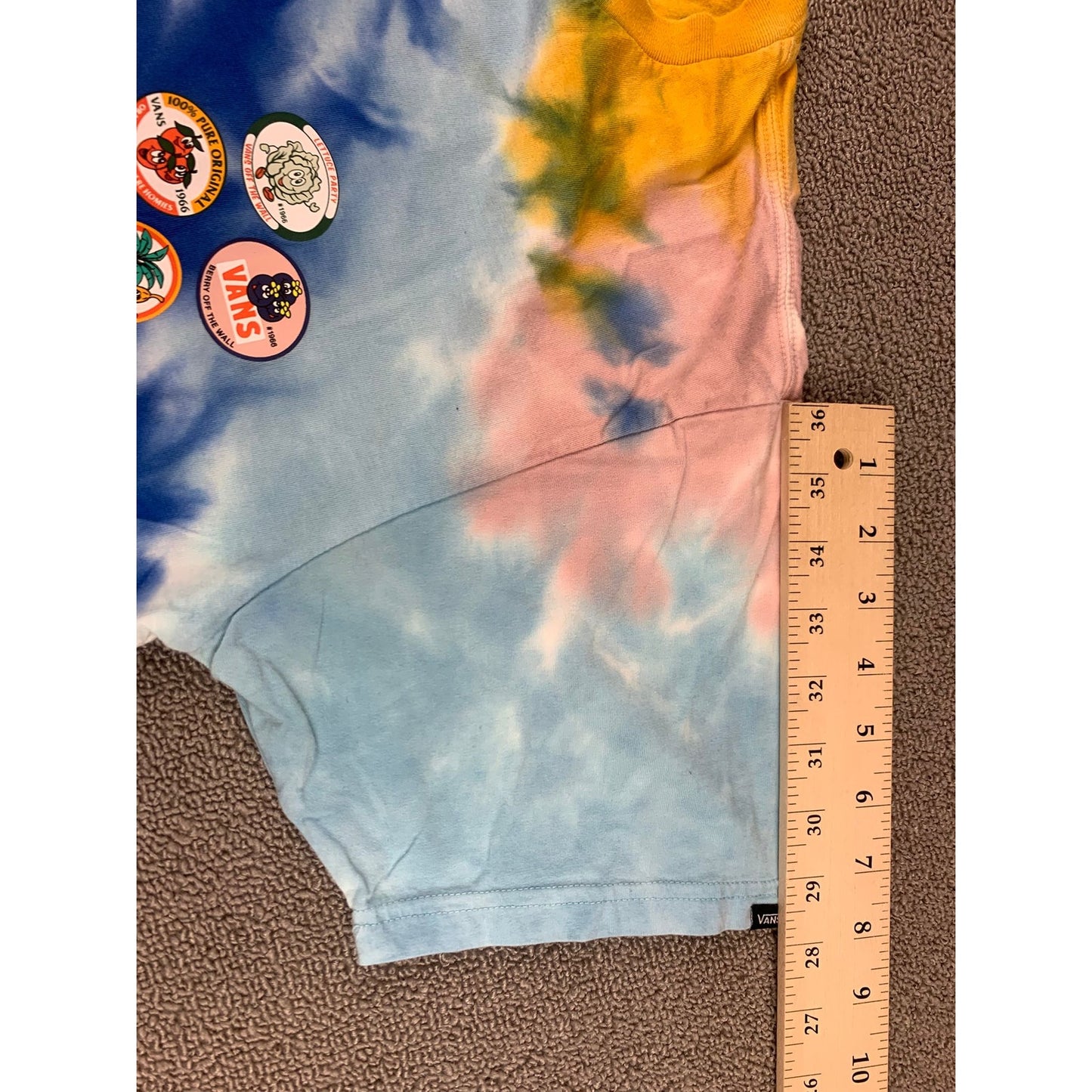 Vans Men's Medium Tie-Dye Blue Yellow Pink Graphic T-Shirt Classic Fit