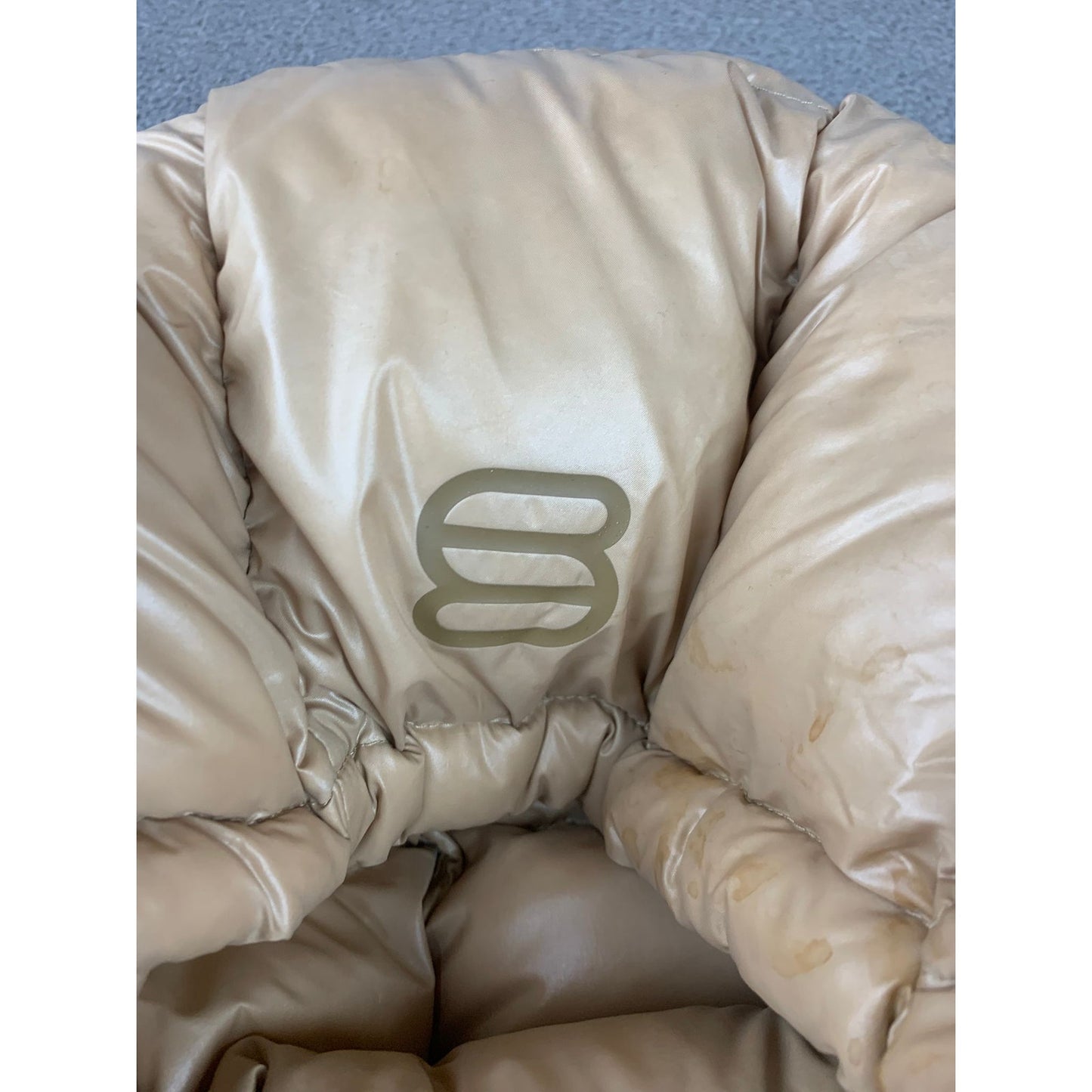 Aritzia The Super Puff Womens Large Tan Hooded Quilted Puffer Down Coat