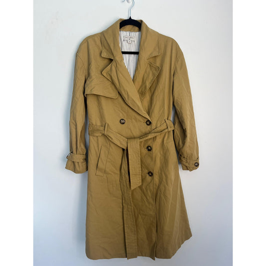 Nili Lotan Trench Coat Women S Tan Belted Cotton Double Breasted Lined
