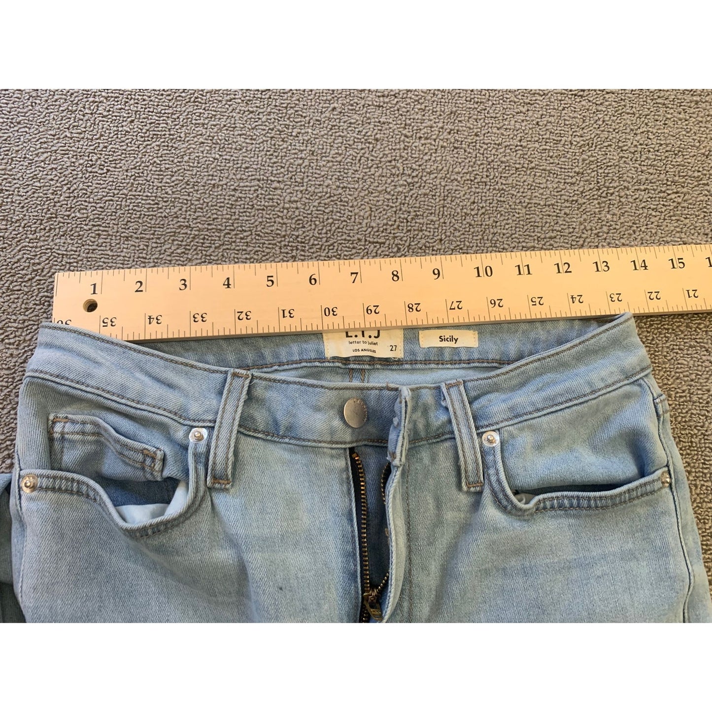 L.T.J. Letter to Juliet Denim Sicily Women's 27 Blue Jeans Raw Hem