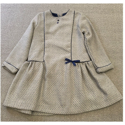 Martina Charlotte Girls 4Y Gray And Navy Drop Waist Dress