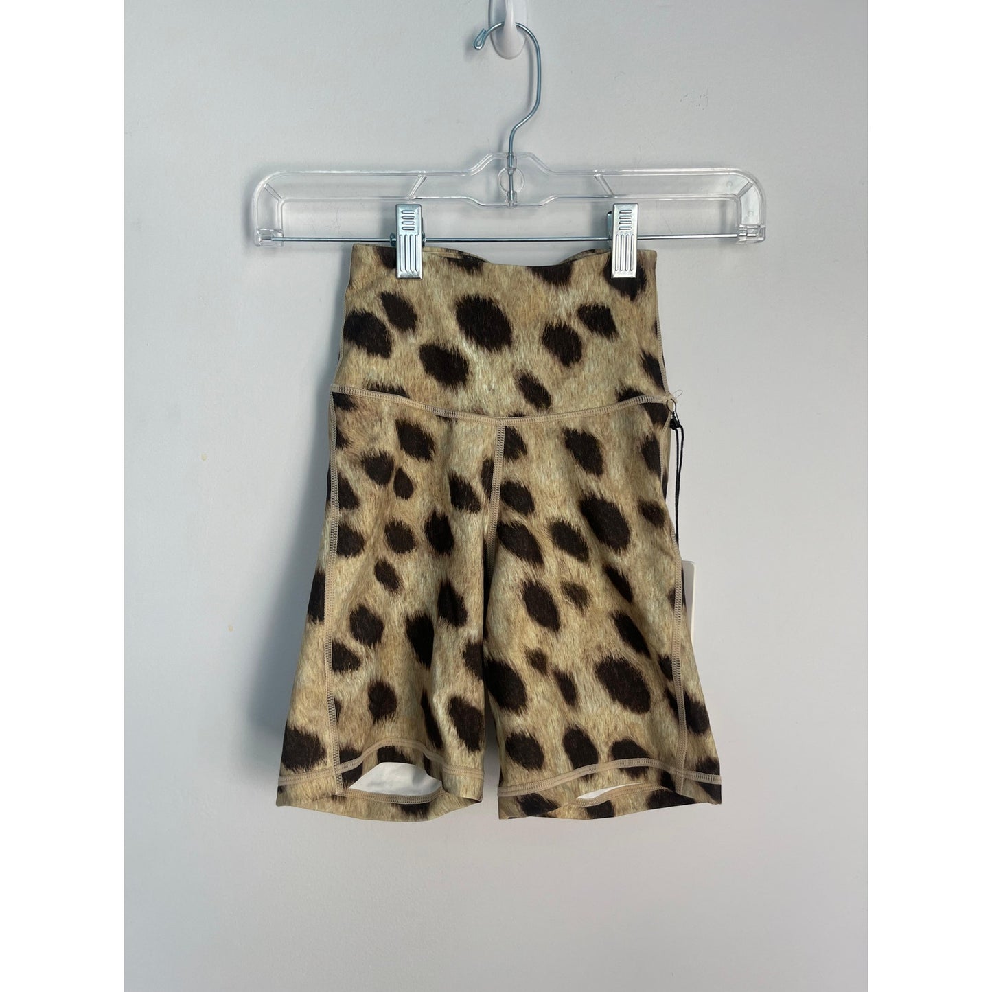 WeWoreWhat Leopard Print Biker Shorts Women XS High Waist Stretch NWT