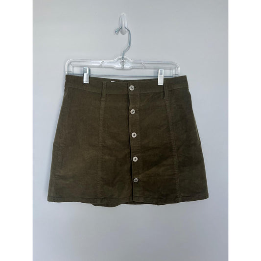 regeneration Corduroy Mini Skirt Women 9/29 Olive Green Fall Casual Retro