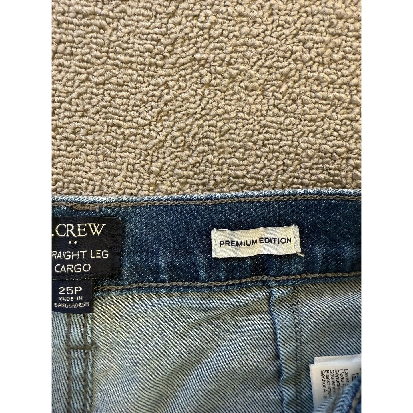 J.Crew Women's Size 25P Blue Straight Leg Cargo Jeans