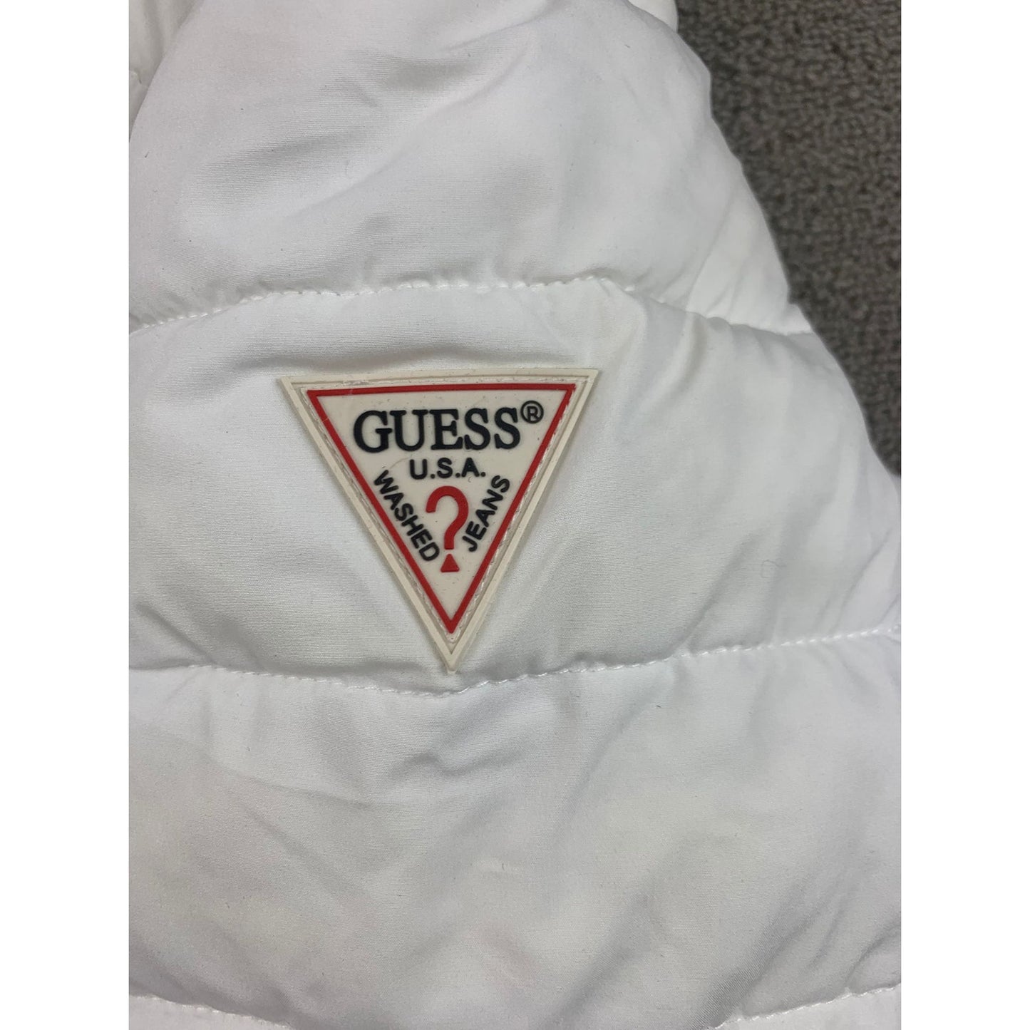 Guess Women's M White Puffer Jacket With Hood