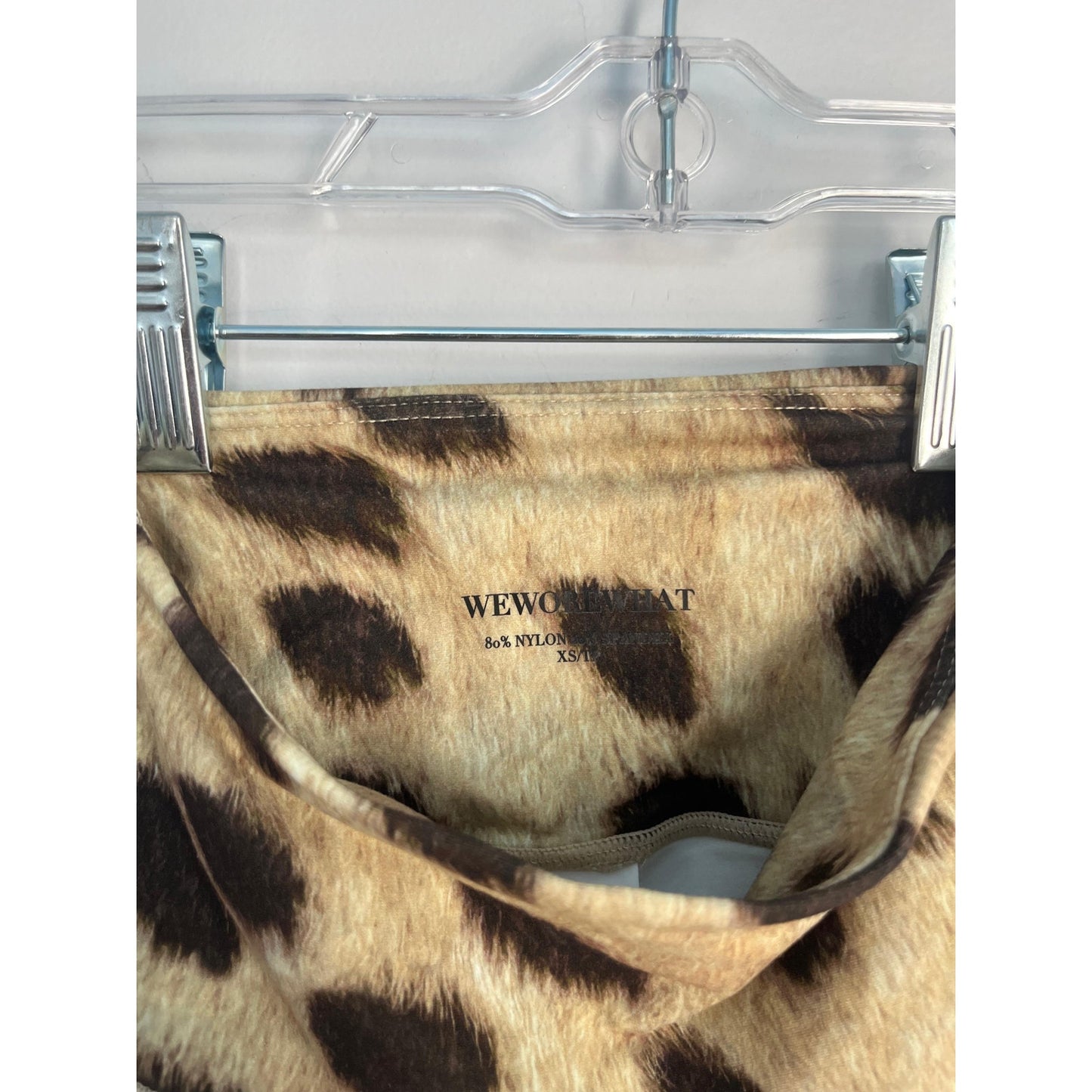 WeWoreWhat Leopard Print Biker Shorts Women XS High Waist Stretch NWT