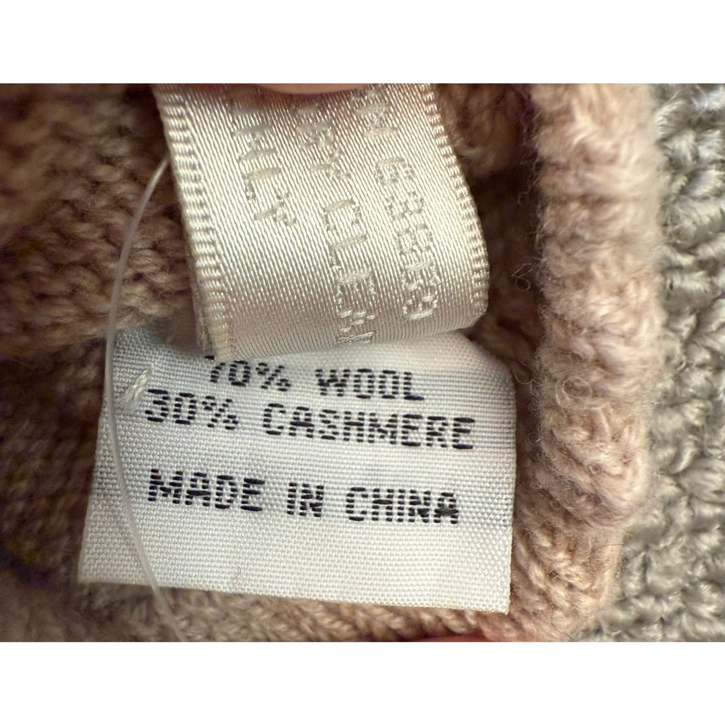 Carolina Amato Women's One Size Beige Wool Cashmere Blend Knit Gloves NWT