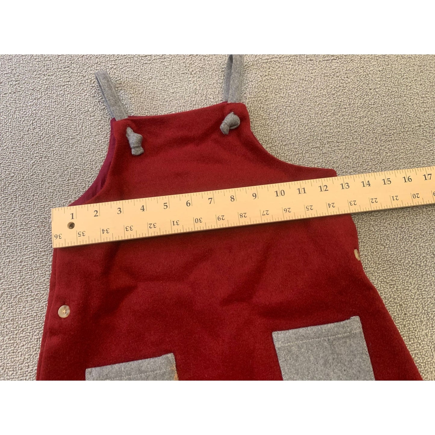 Oaks Of Acorn Girl's Size 6Y Red And Gray Wool A-Line Pinafore Dress