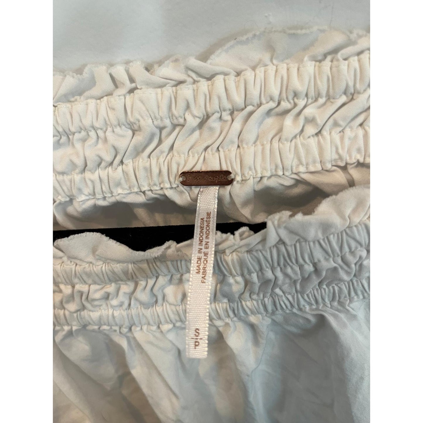 Free People Off Shoulder Blouse Women SP White Long Sleeve Boho Crop Top