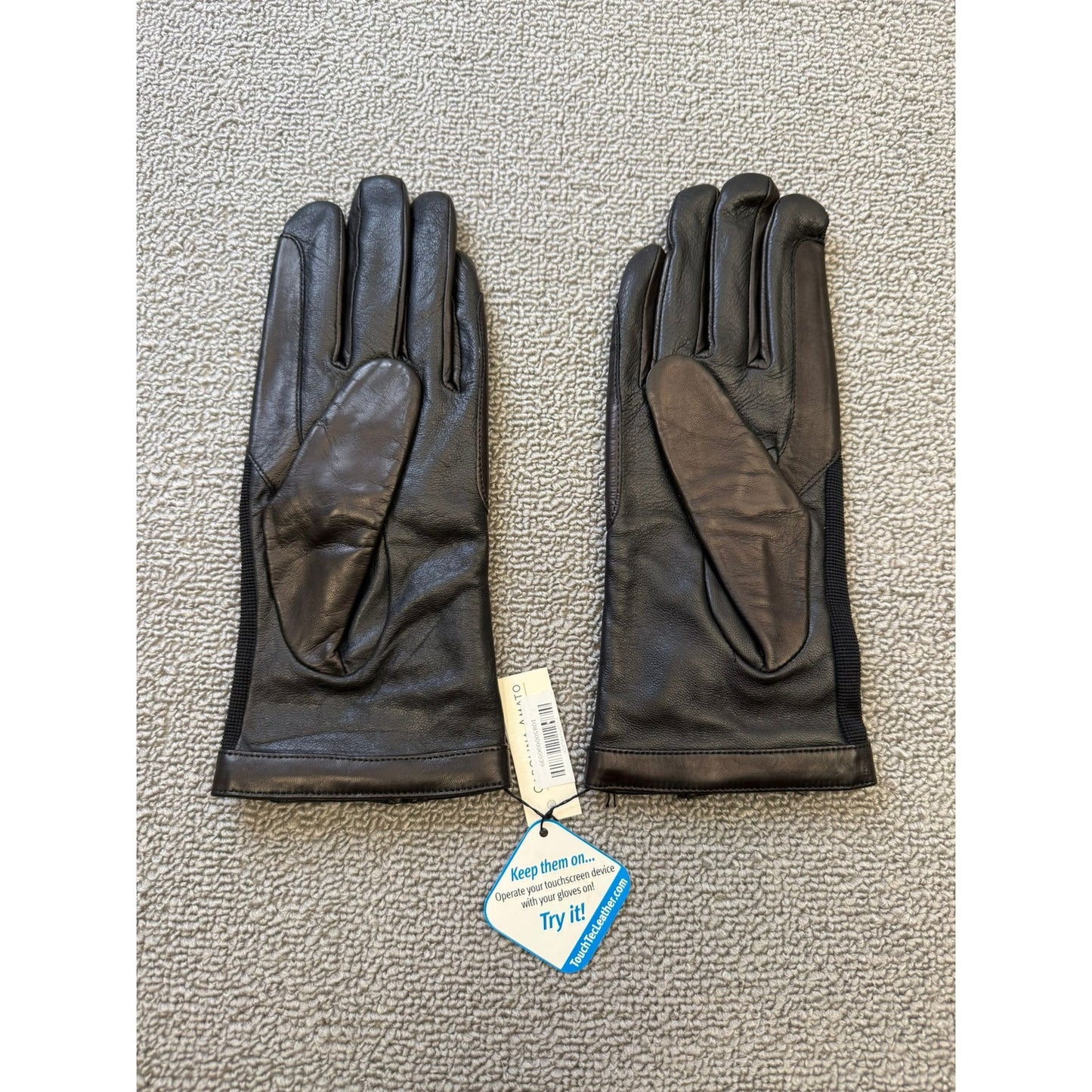 Carolina Amato Women L Black Lambskin Touch Tec Sport