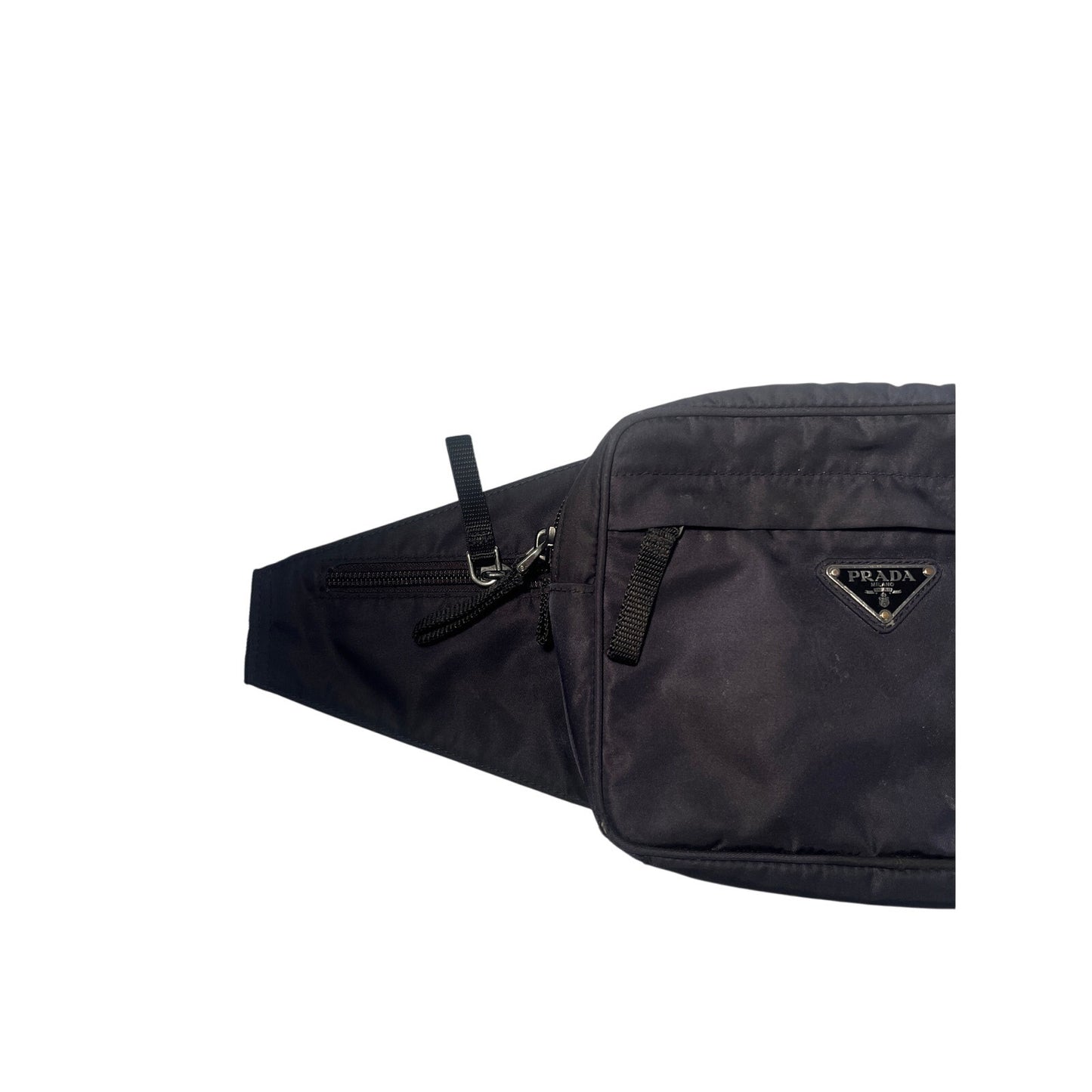 Prada black nylon belt bag / cross body bag
