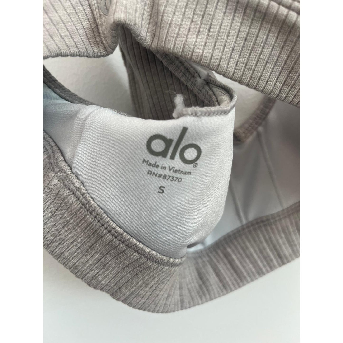 Alo Yoga Ribbed Bralette Women S Taupe Scoop Neck Sports Bra