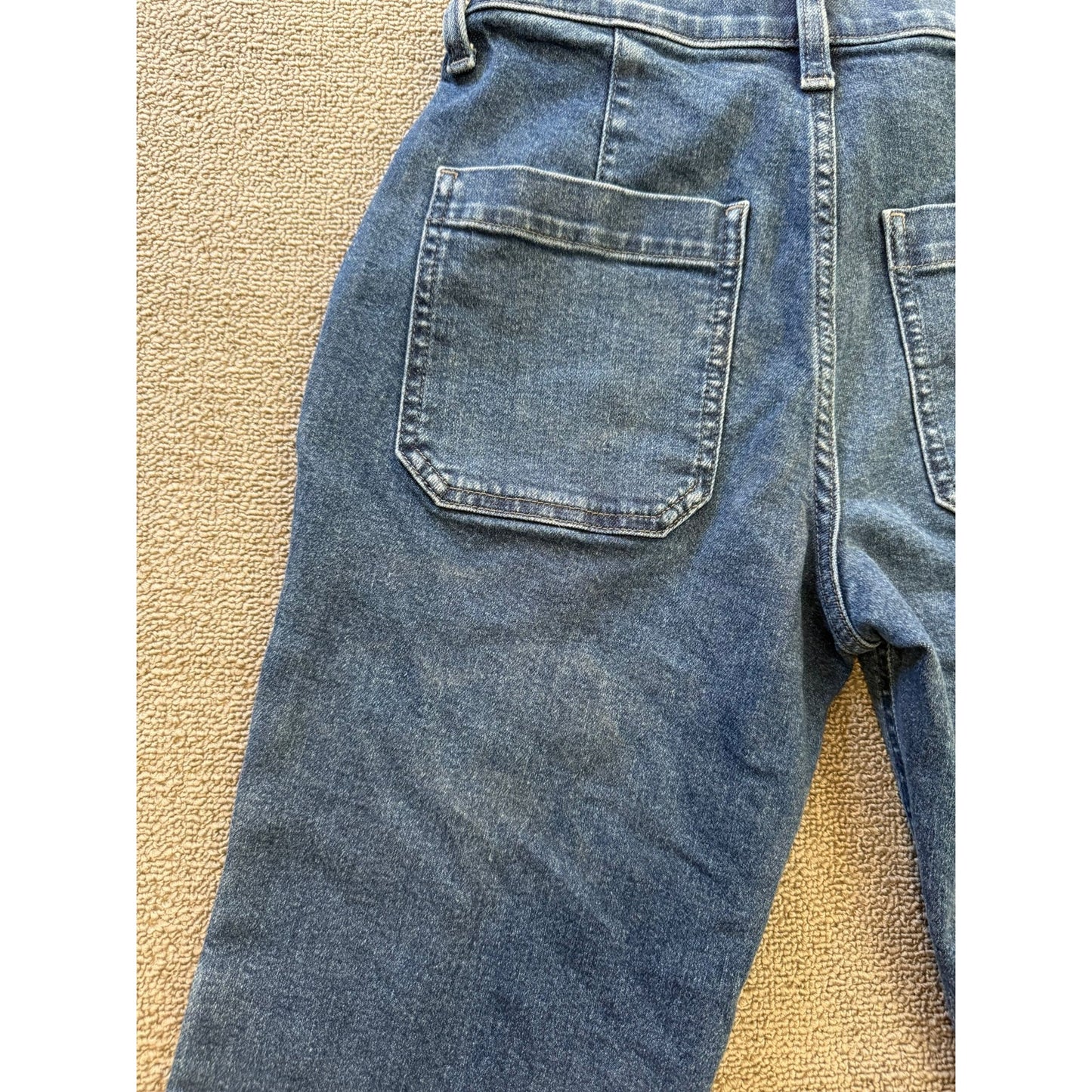 J.Crew Women's Size 25P Blue Straight Leg Cargo Jeans