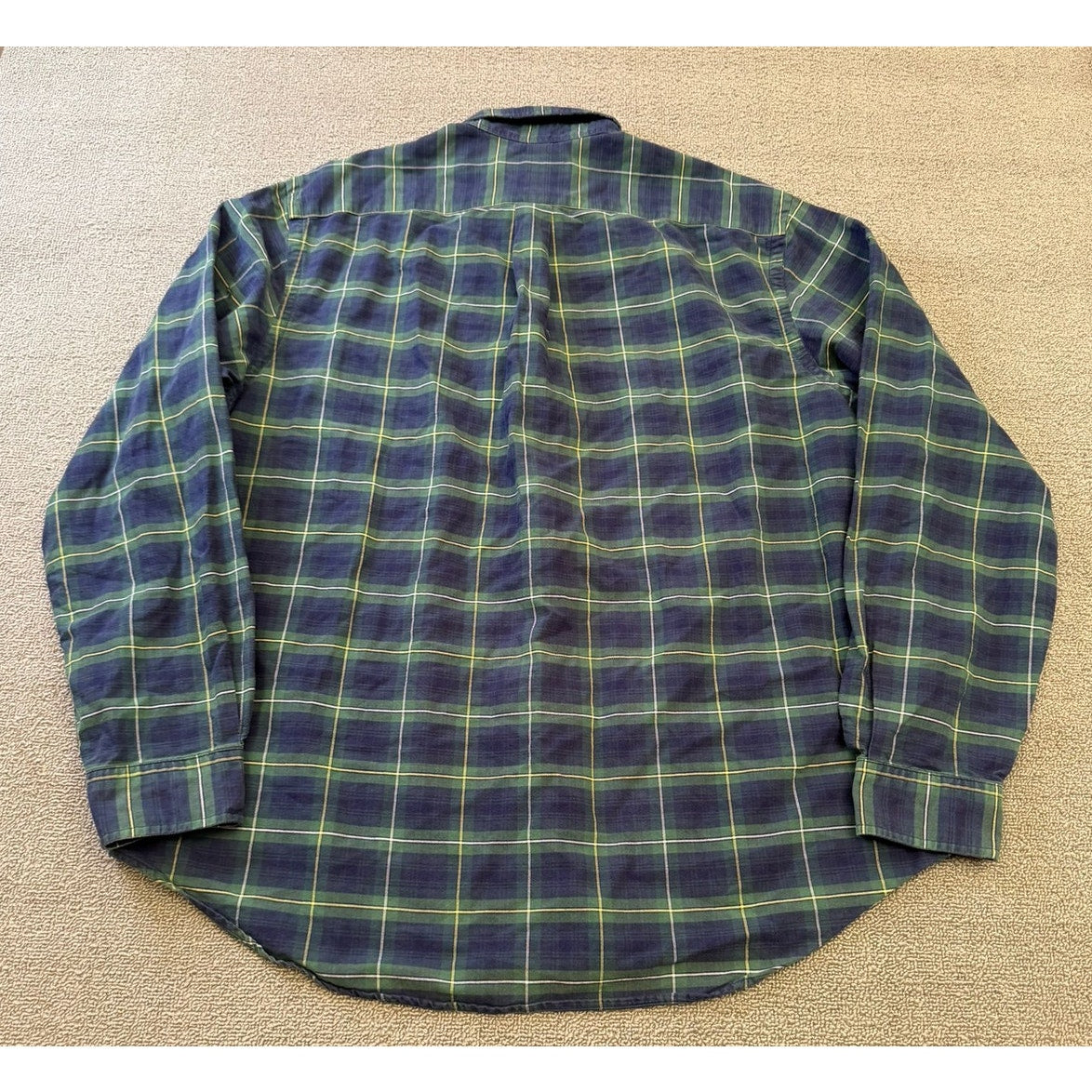Ralph Lauren Men's XL Green Blue Plaid Long Sleeve Button Shirt