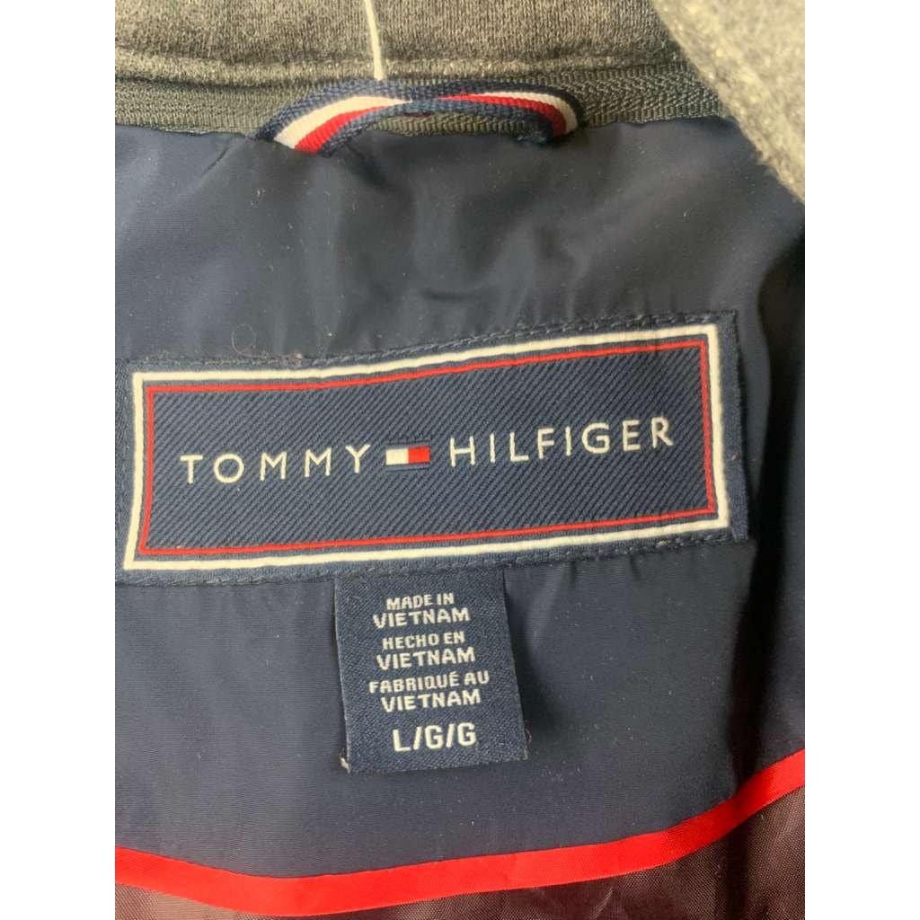 Tommy Hilfiger Women Size Large Puffer Jacket Hooded Lightweight Blue