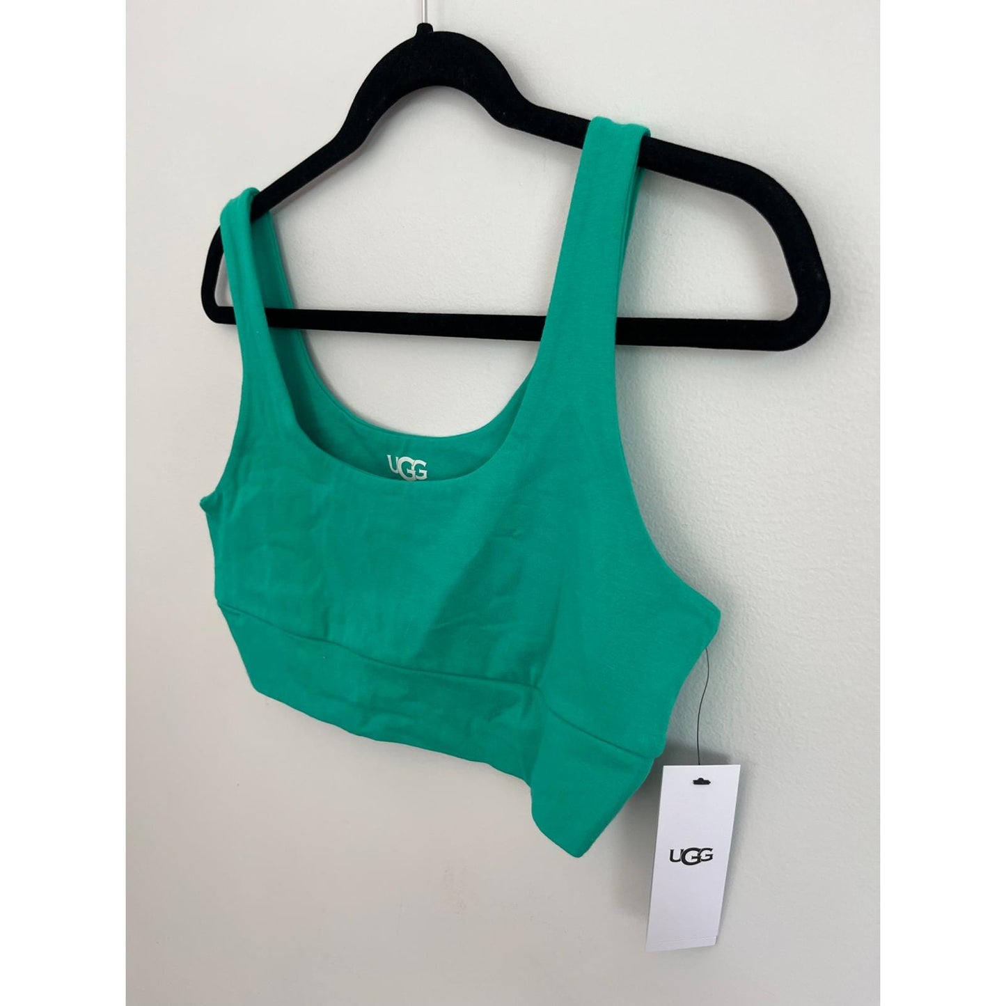 UGG Crop Tank Bra Women M Green Scoop Neck Lounge Activewear Top NWT