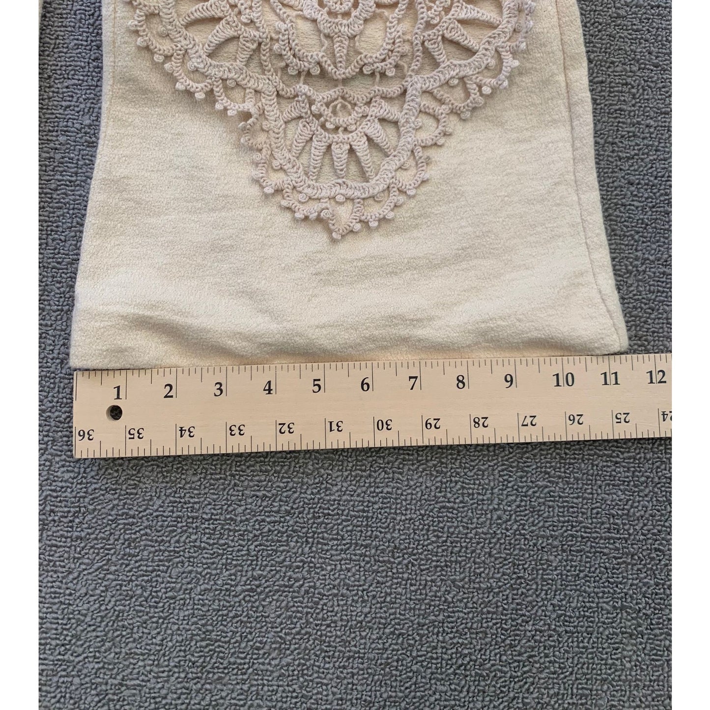 Acne Studios Women's S Beige Flare Pants Crochet Patches Pants