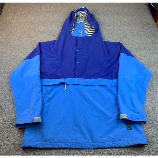 Press Victory Men's Medium Blue Pullover Anorak Hooded Windbreaker Made in USA