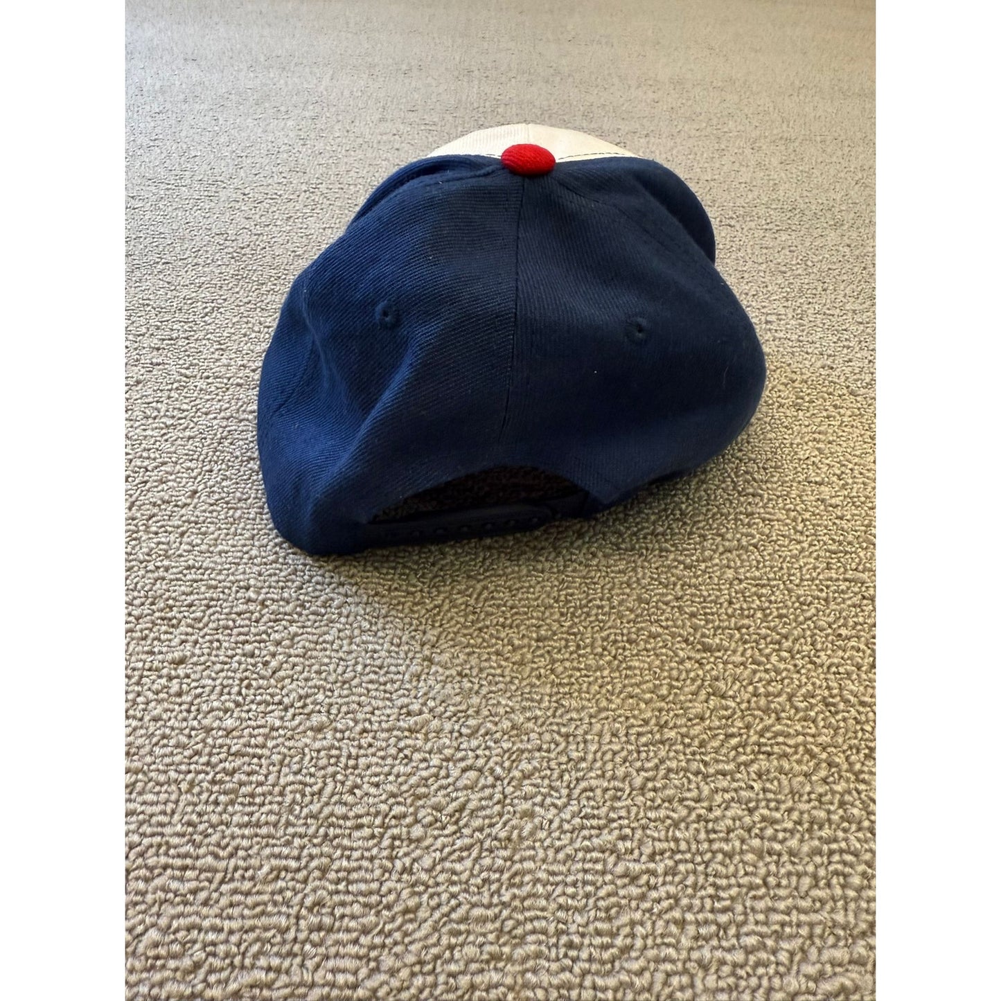Men's Blue White Red Embroidered Logo 100% Polyester Baseball Cap