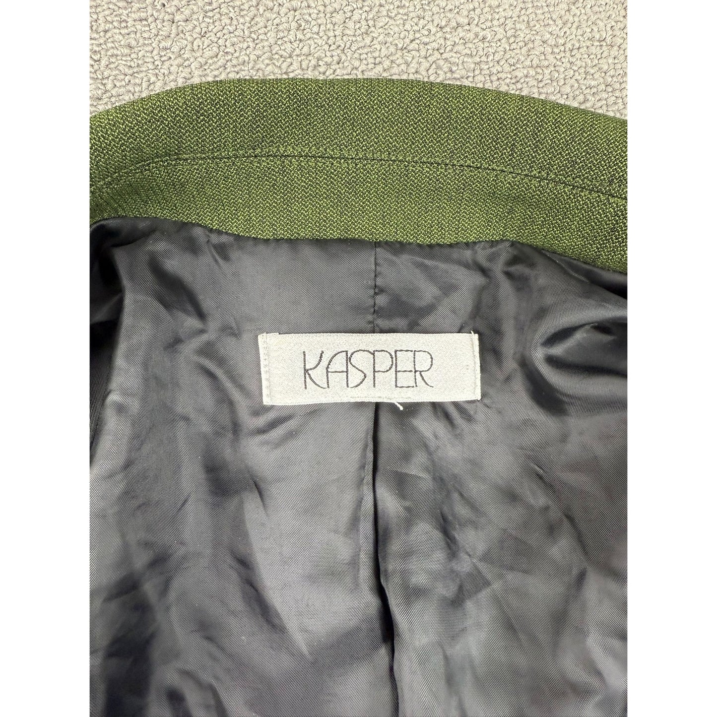 Kasper Women Small Olive Green Blazer Jacket Workwear Business Casual