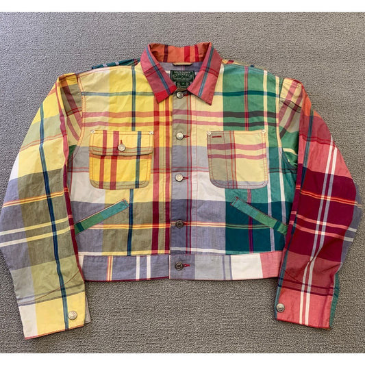 Polo Ralph Lauren Country Women's Medium Patchwork Plaid Cropped Jacket