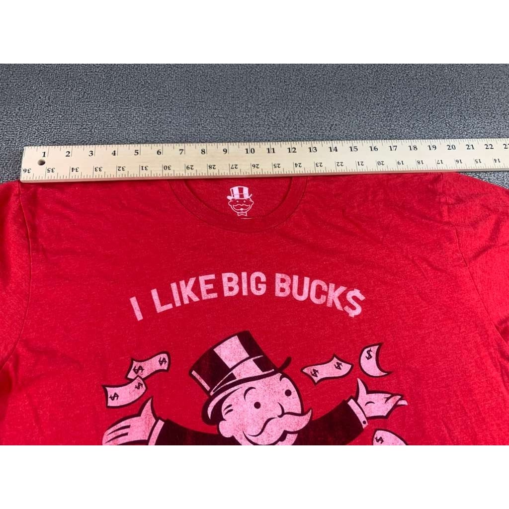 Monopoly Goodie Two Sleeves T Shirt Men's XL Red I Like Big Bucks Graphic