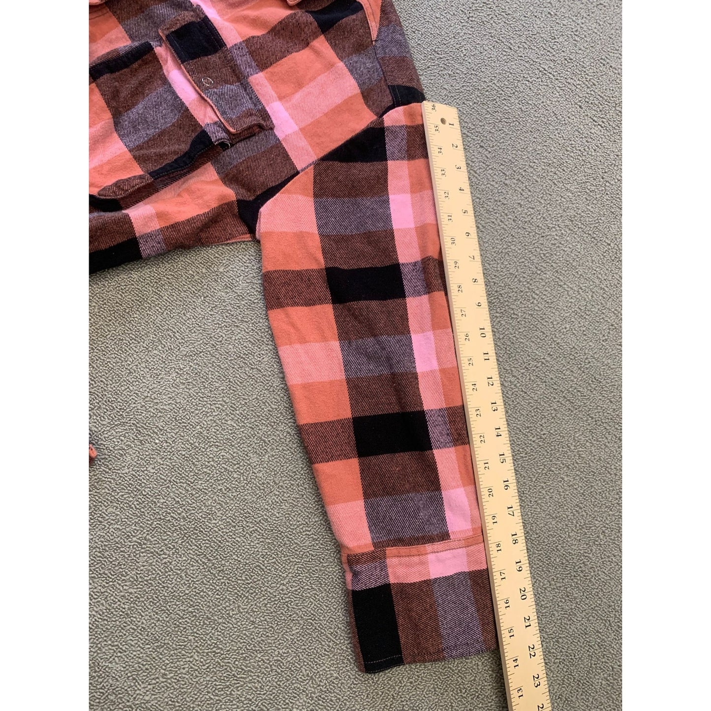 Free People We The Free Women's Large Pink Plaid Flannel Button Up Shirt
