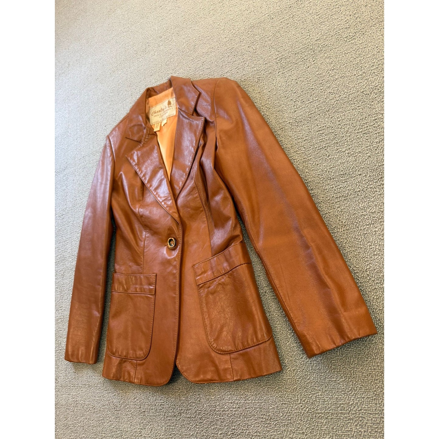 Vintage Charley's Women's Leather Blazer Jacket Made in Canada