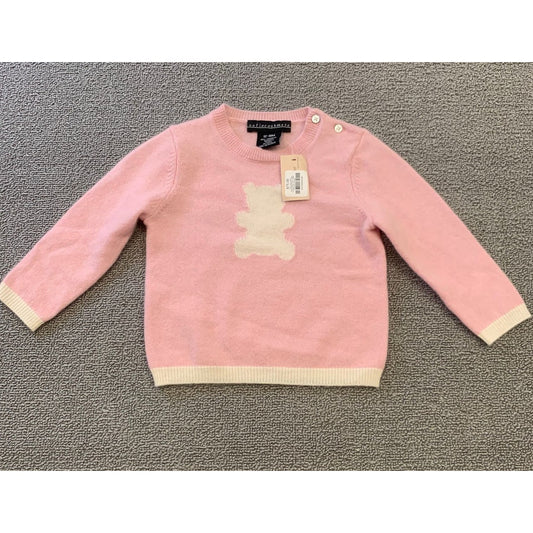 Sofia Cashmere Gilr's 12-18M Pink Teddy Bear Baby Sweater