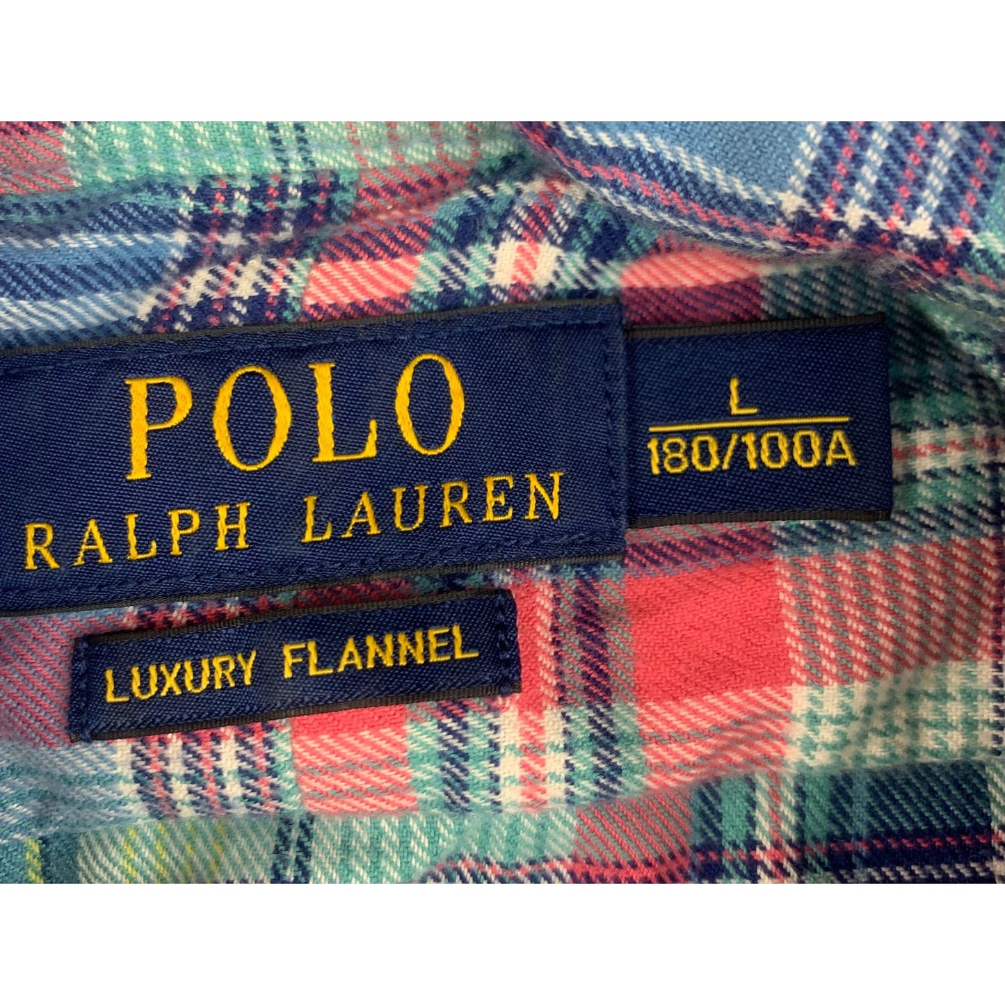 Polo Ralph Lauren Men Large Red Multi Color Plaid Cotton Flannel