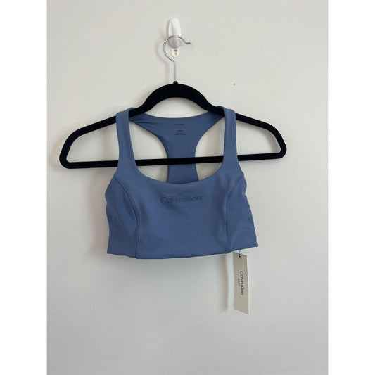 Calvin Klein Sports Bra Women S Blue Racerback Activewear Stretchy