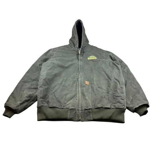 Carhartt Vinatge Men's Size XL Tall Green Full-Zip Bomber Work Wear Jacket