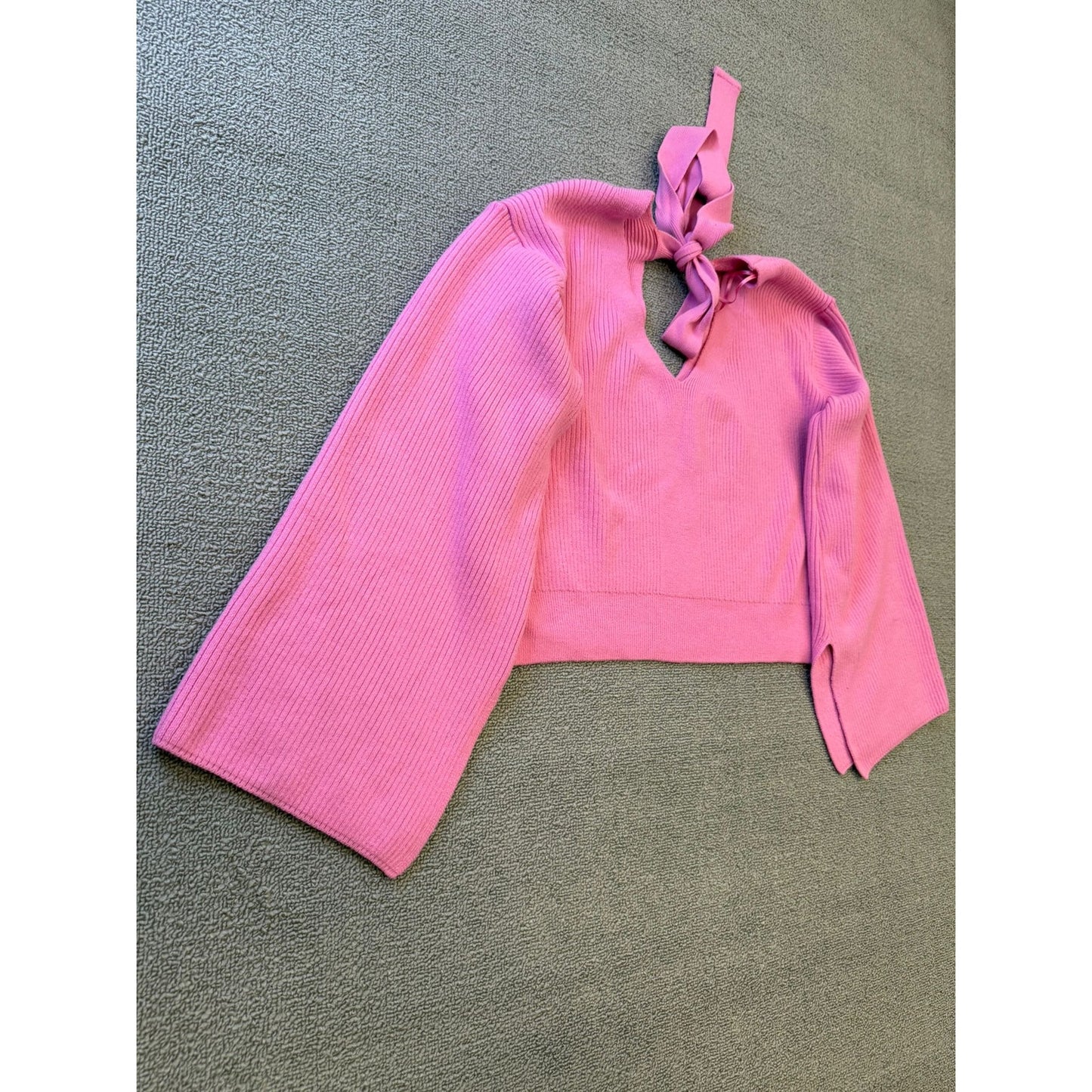 River Island Women Size 10 Pink Jumper Set Wide Leg