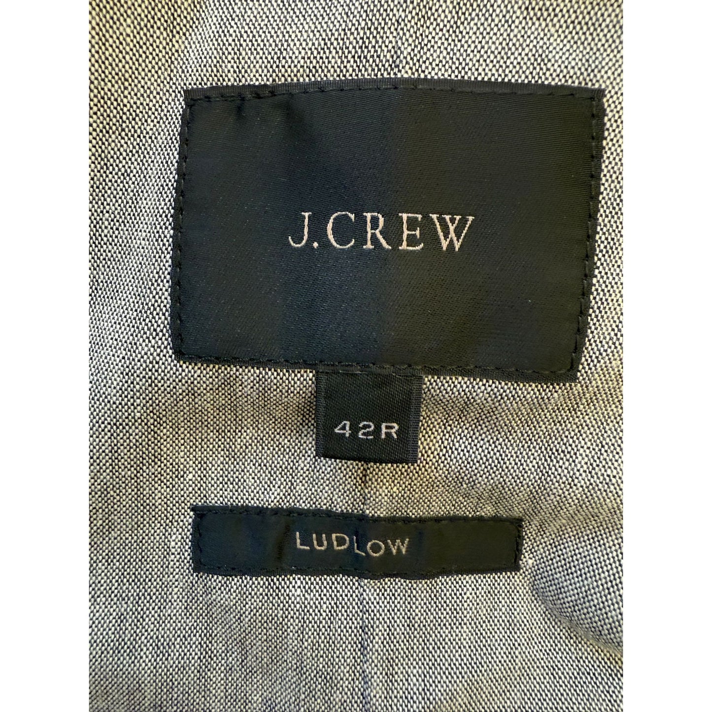 J.CREW Mens Ludlow Blazer Light Gray 42R Linen Blend Strioes
