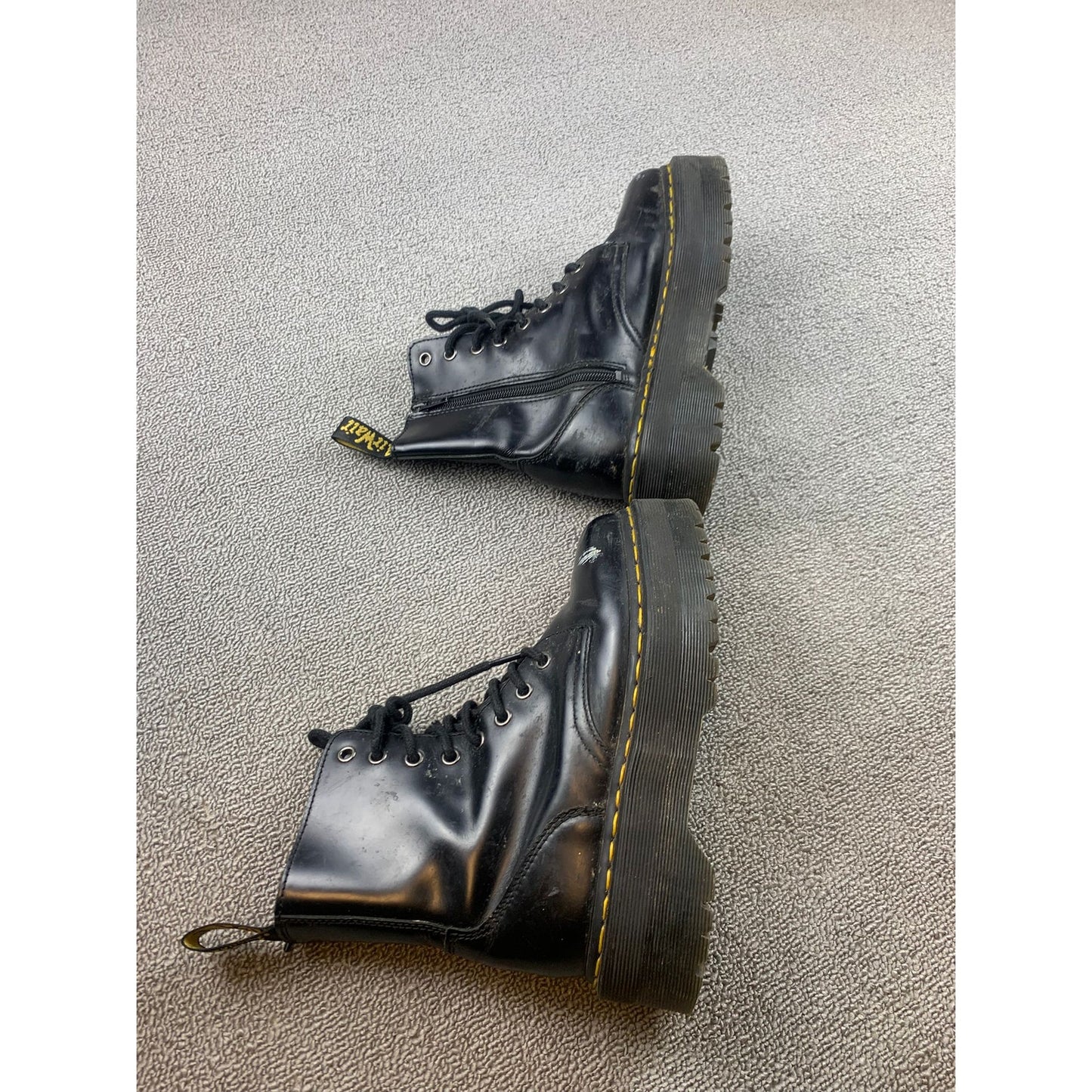 Dr. Martens Women US 5 M Black Jadon Lace Up Platform Leather Boots Combat