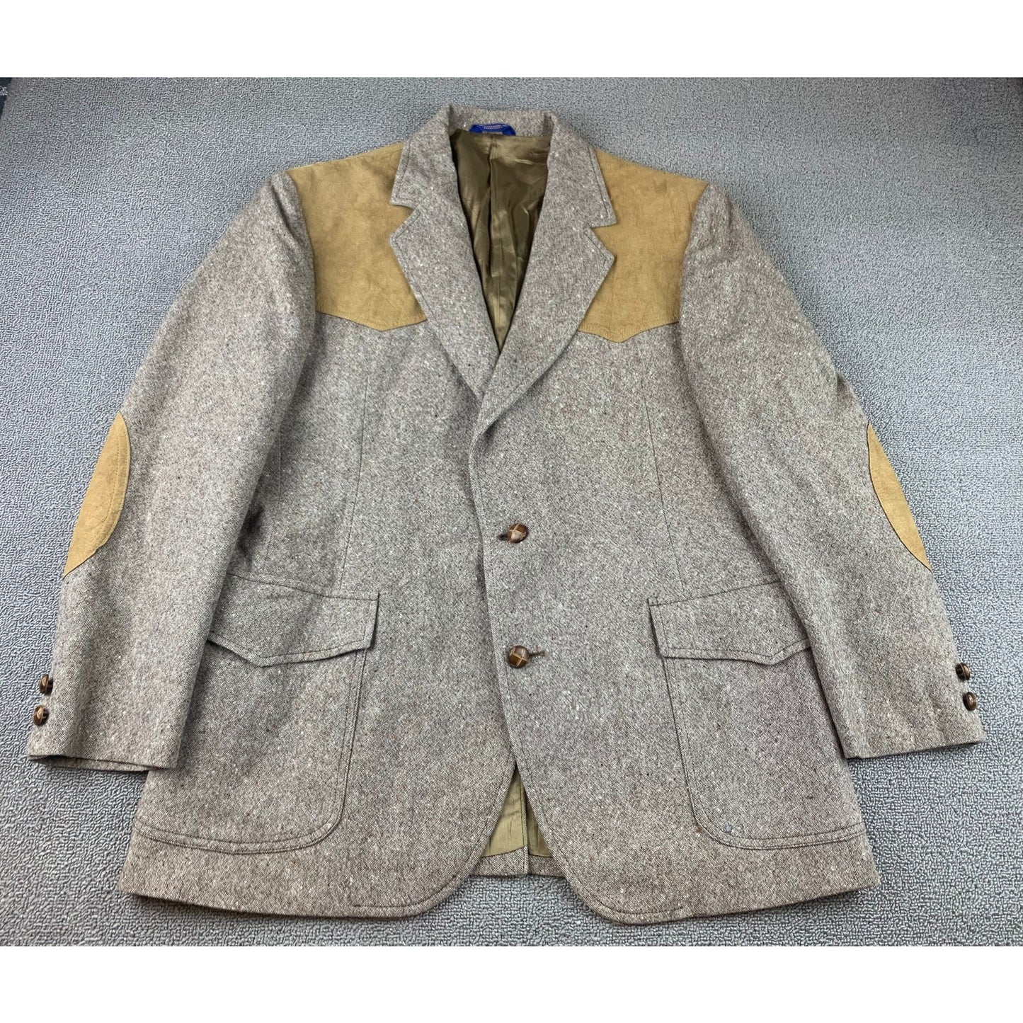VTG Pendleton Mens High Grade Western Wear Wool Suede Sports Coat Jacket Size 44