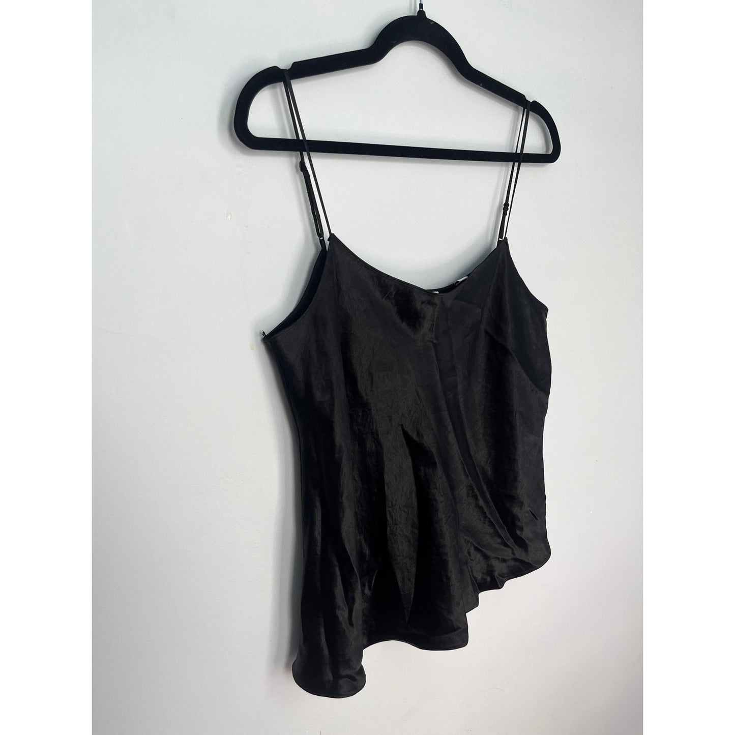 Vince Cami Tank Top Women L Black Silk Blend Adjustable Straps