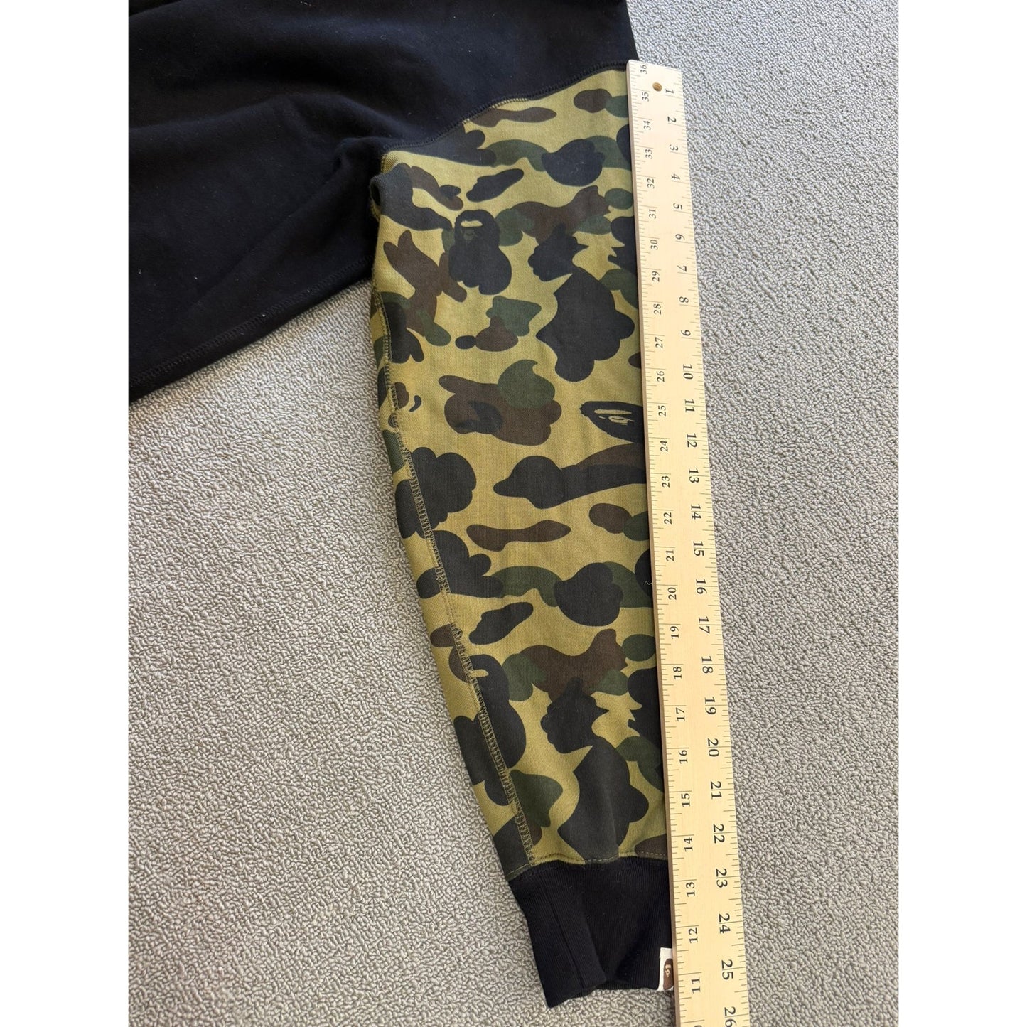 A Bathing Ape BAPE Mens Shark Hoodie 2XL Black Camo Full Zip Jacket