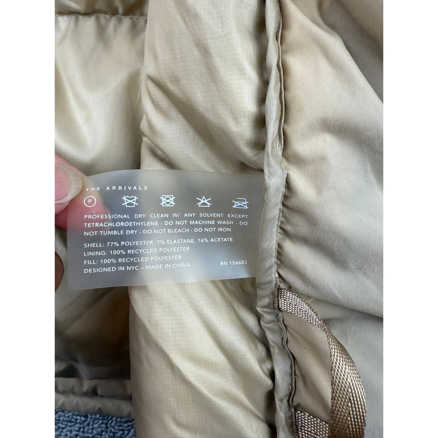 The Arrivals Women's Size Small Beige Puffer Jacket Winter